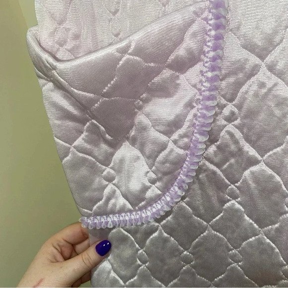 Women’s Vintage Rare Hamilton brand Grandma Pink Button  Down Long Robe Size M - Picture 7 of 16